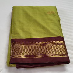 Soft Silk Kanchi style Green and Maroon Saree