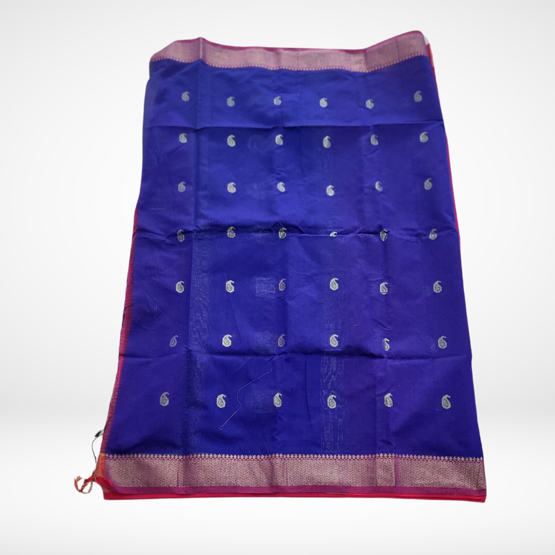 KHADI CHECKS RAMA GREEN SAREE - ES410