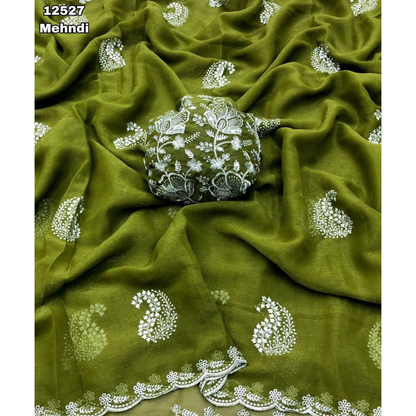 Shimmer Chiffon Saree - ES317