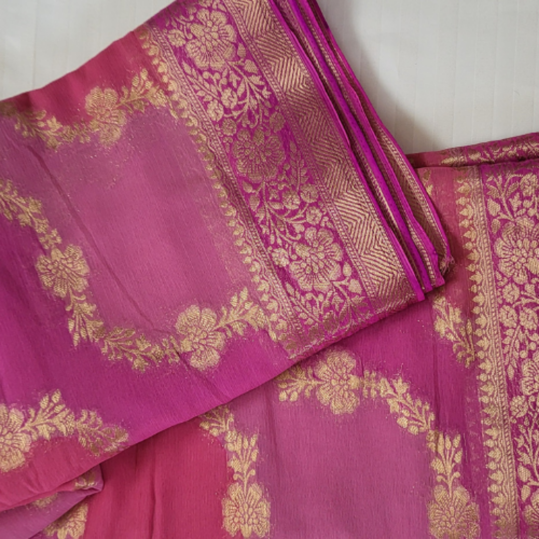 Banaras Georgette Saree MultiColor - ES106