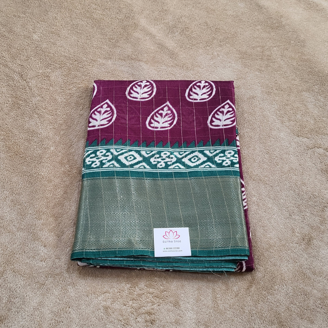 Dola Silk Chex Saree - ES180