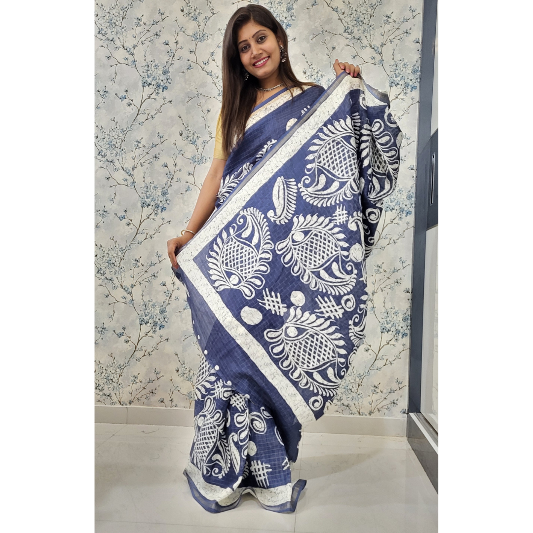 Linen Cotton Saree - ES158