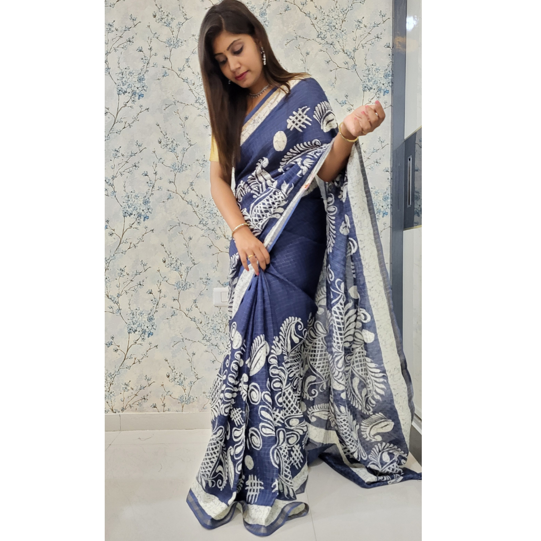 Linen Cotton Saree - ES252