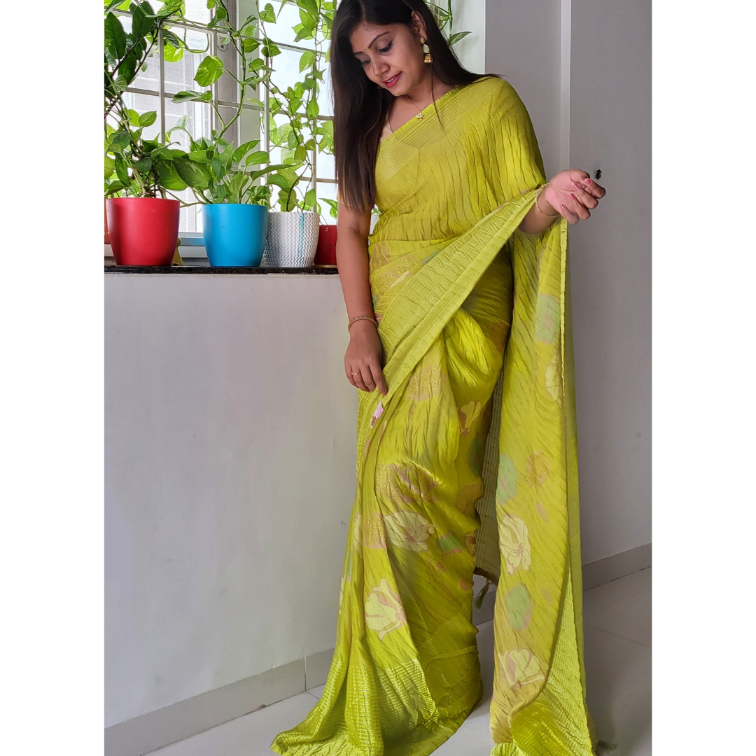 Georgette Crush Saree - ES207