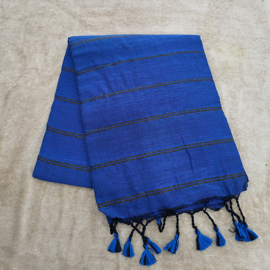 KHADI COTTON BLUE SAREE - ES414