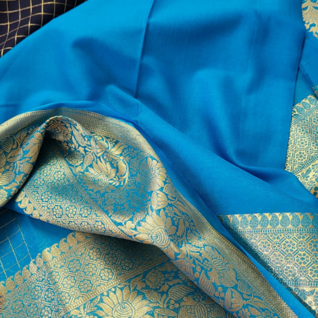 Blue Banaras Georgette Saree