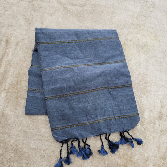 KHADI COTTON GRAY SAREE - ES414