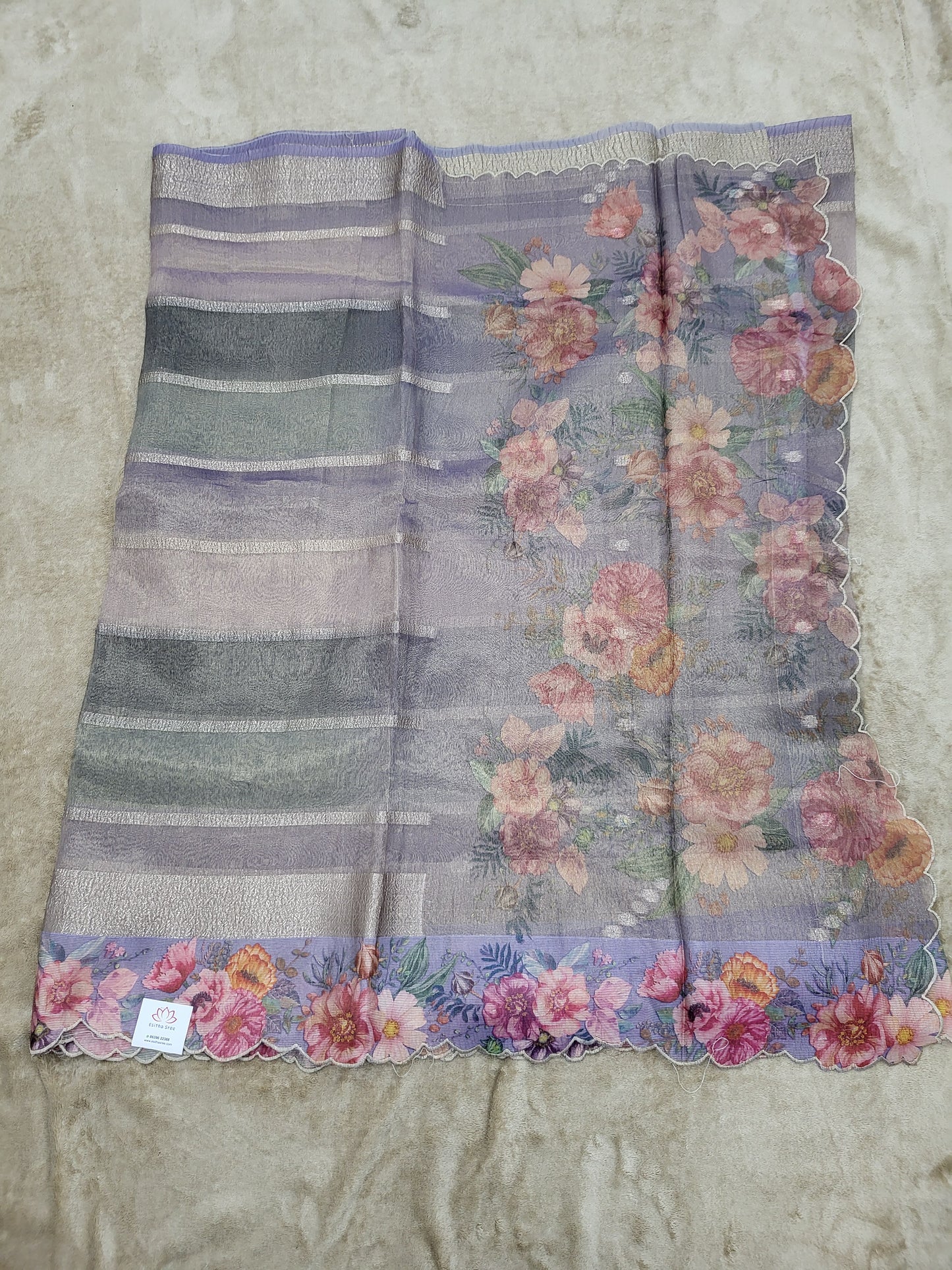 Baby Pink Tissue Cut Work - ES332
