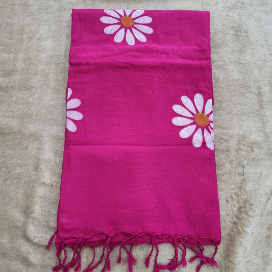 KHADI FLORAL PINK SAREE - ES407