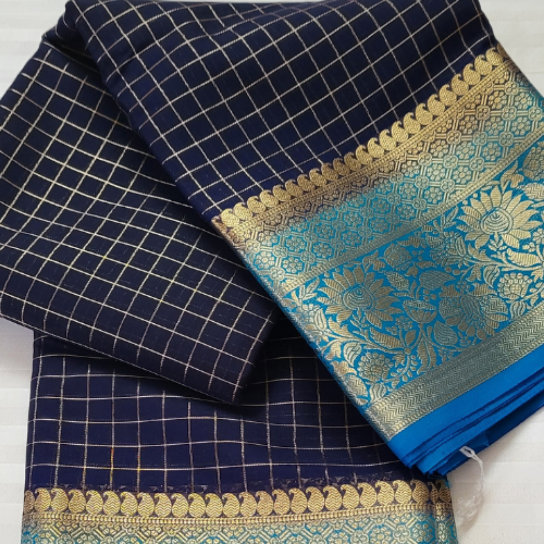 Blue Banaras Georgette Saree