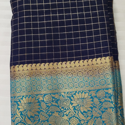 Blue Banaras Georgette Saree