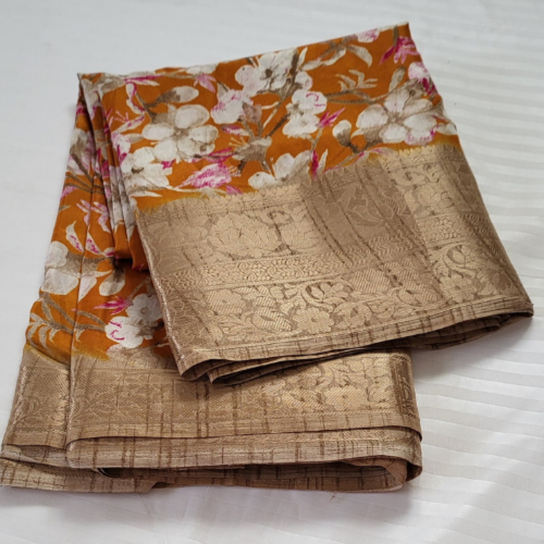 Dola Silk Floral Saree - ES130