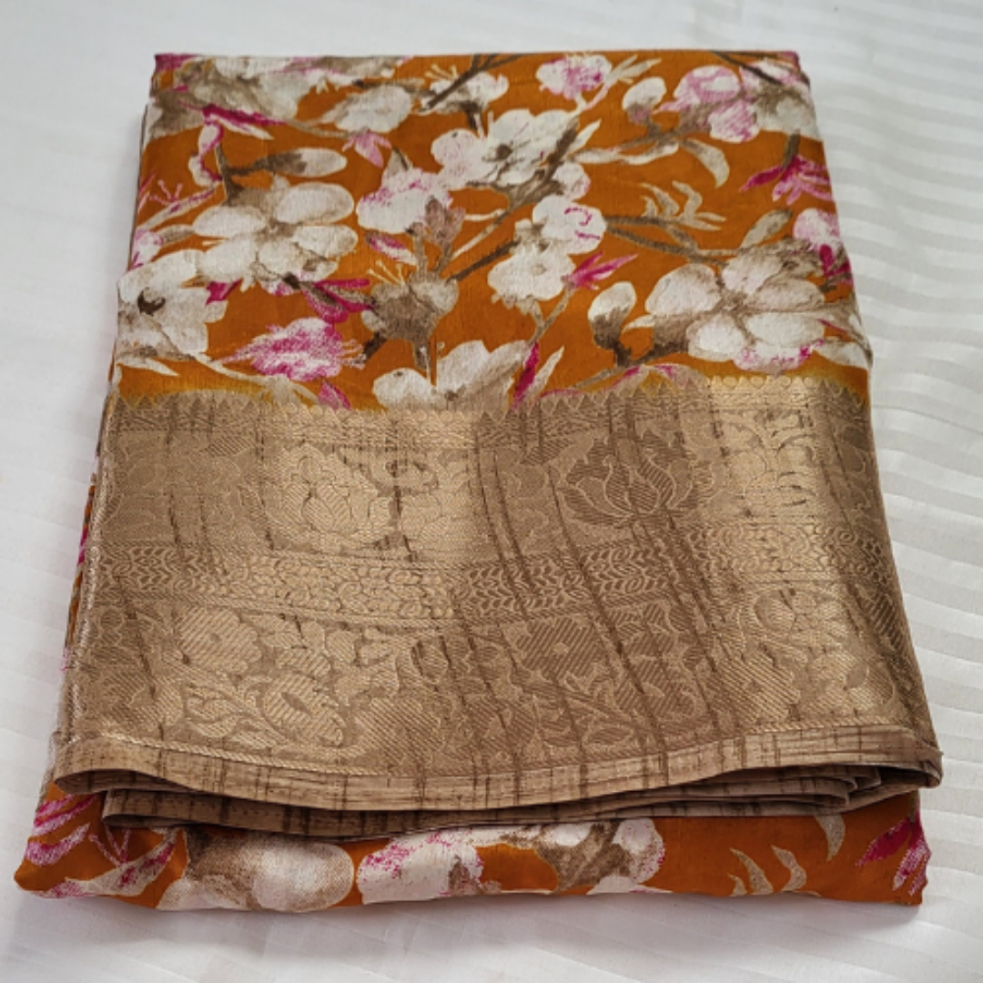 Dola Silk Floral Saree - ES130