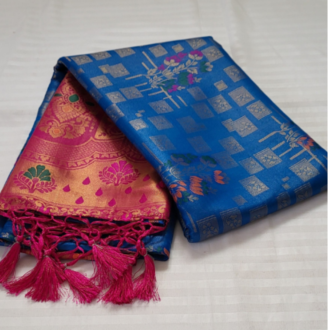 Banaras Warm Silk Floral - ES126