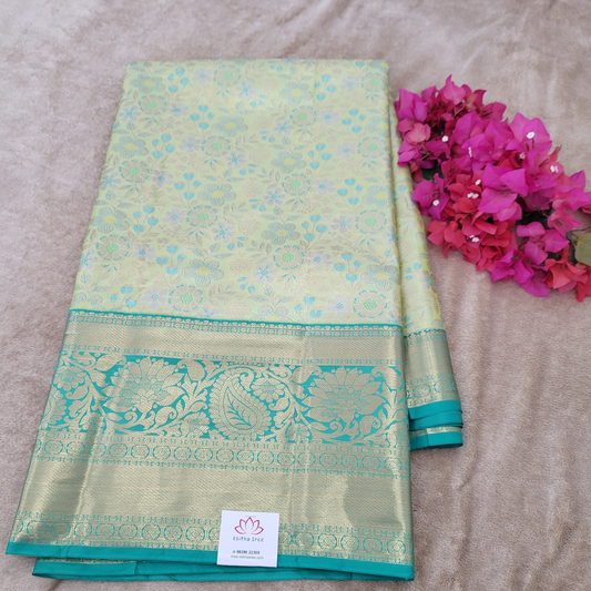 Pastel Yellow Kachi Pattu - ES345