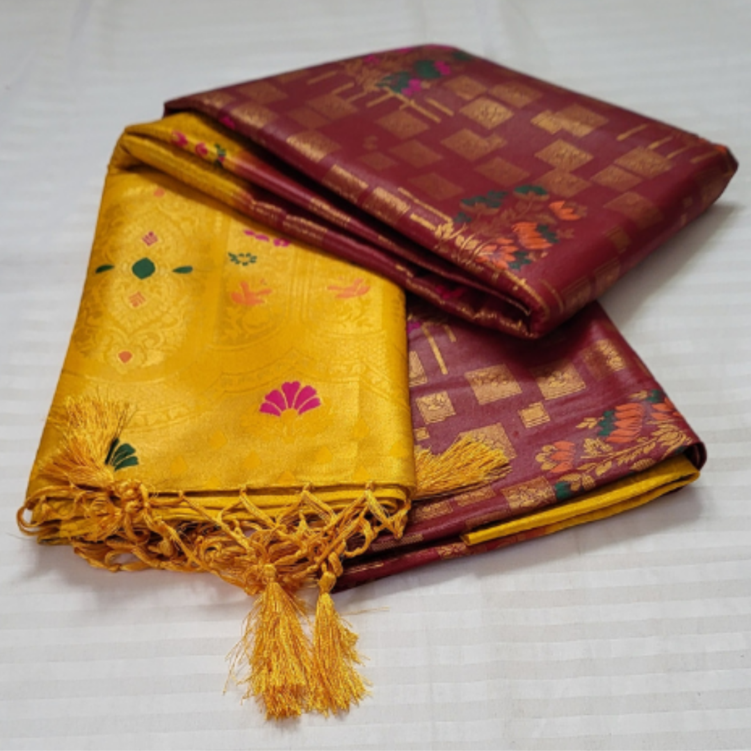 Banaras Warm Silk Floral - ES111