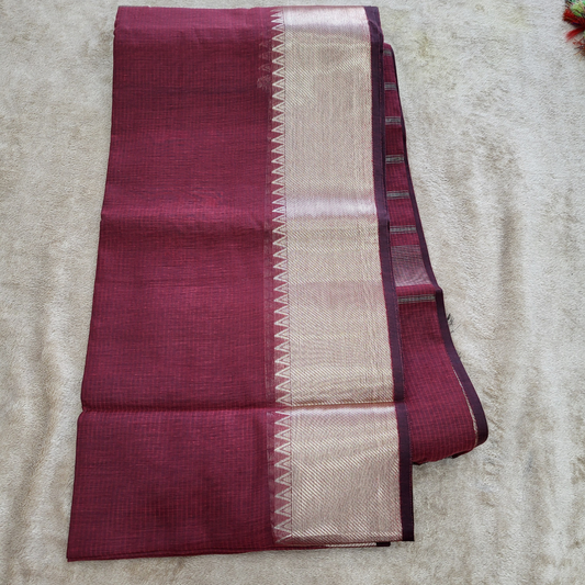MANGALAGRI MAROON SAREE _ ES404