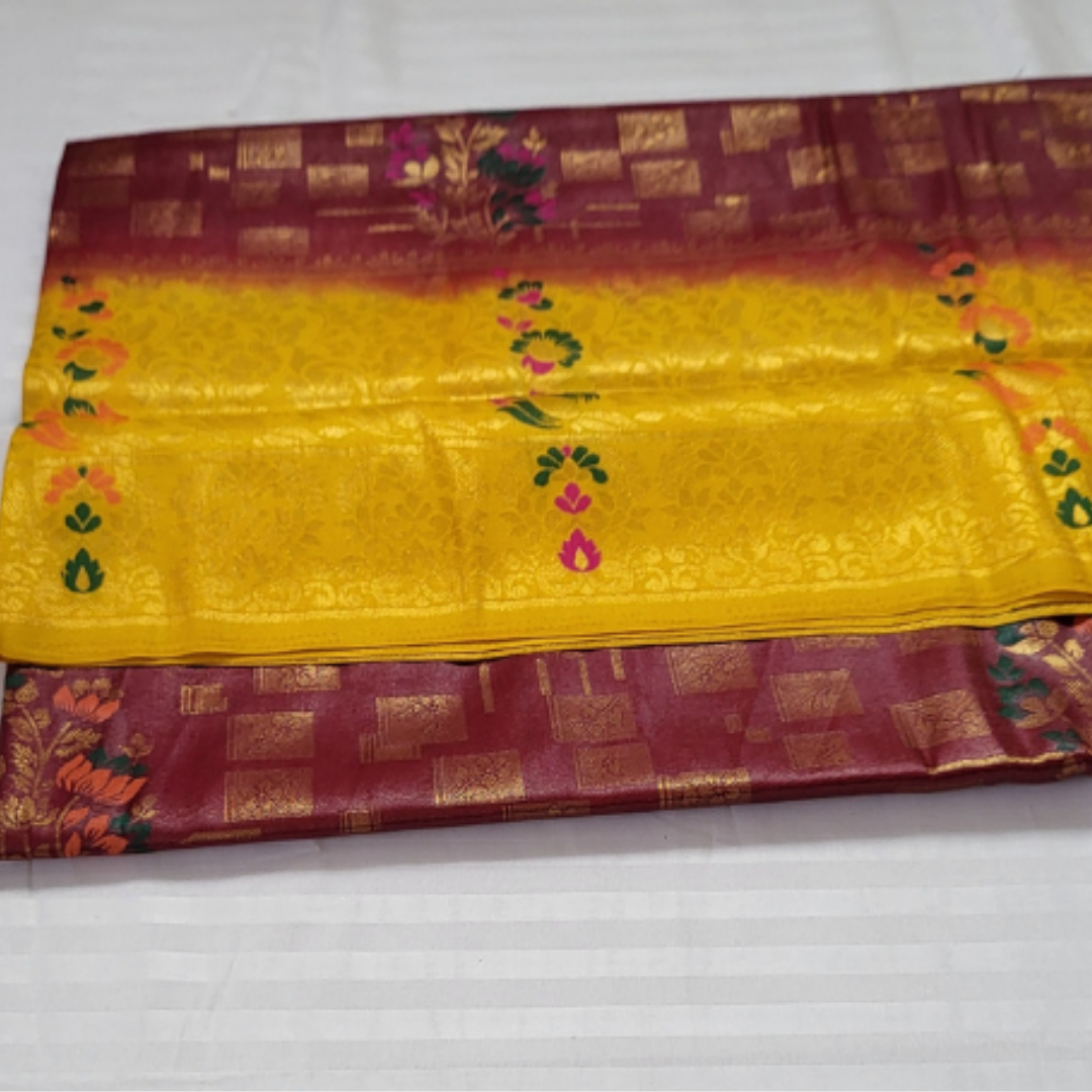 Banaras Warm Silk Floral - ES111