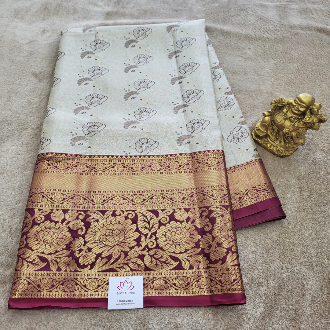Cream Kanchi Pattu - ES345