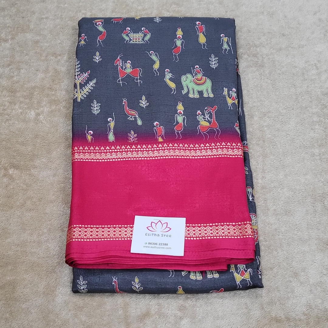 Mangalagiri Silk Varli Design - ES164