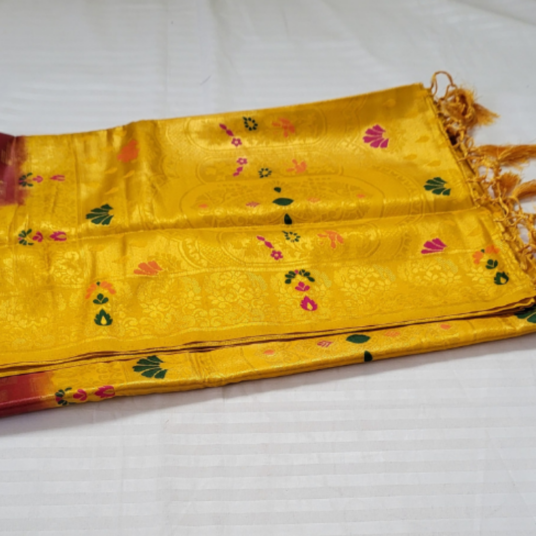 Banaras Warm Silk Floral - ES111