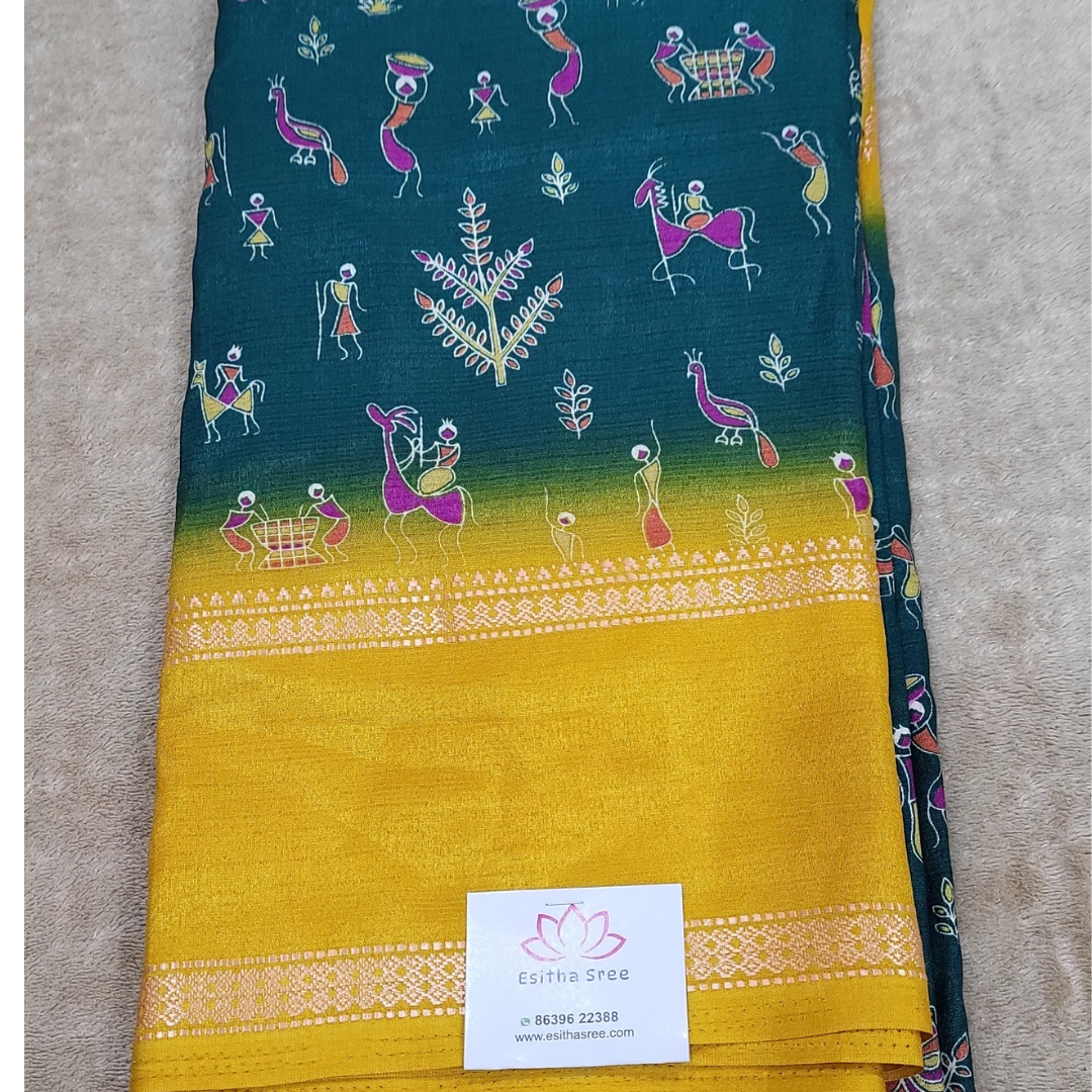 Mangalagiri Silk Varli Design - ES257