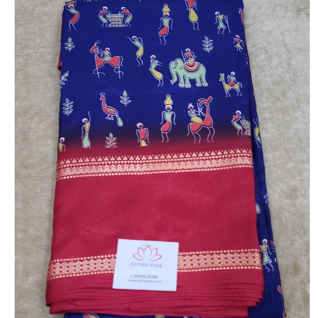 Mangalagiri Silk Varli Design - ES164