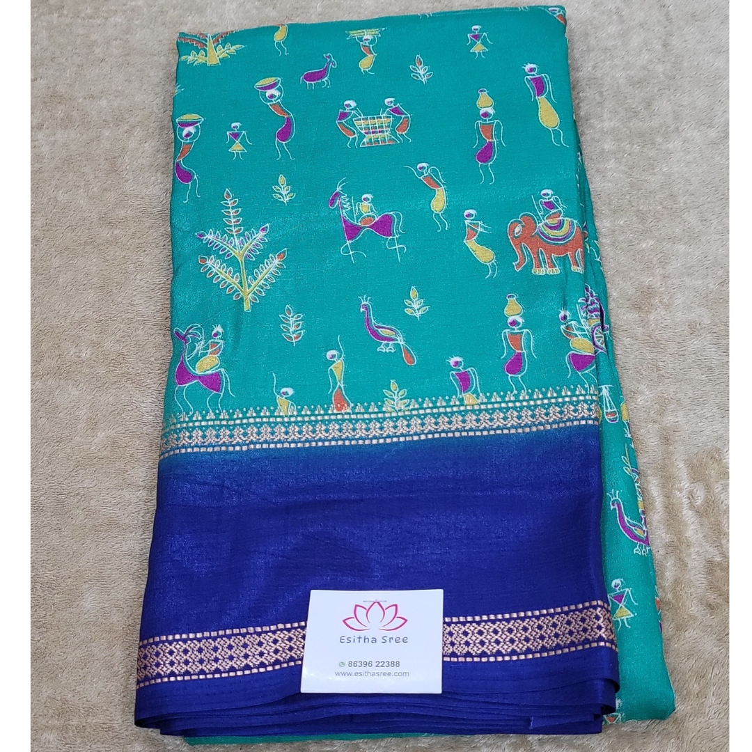 Mangalagiri Silk Varli Design - ES164