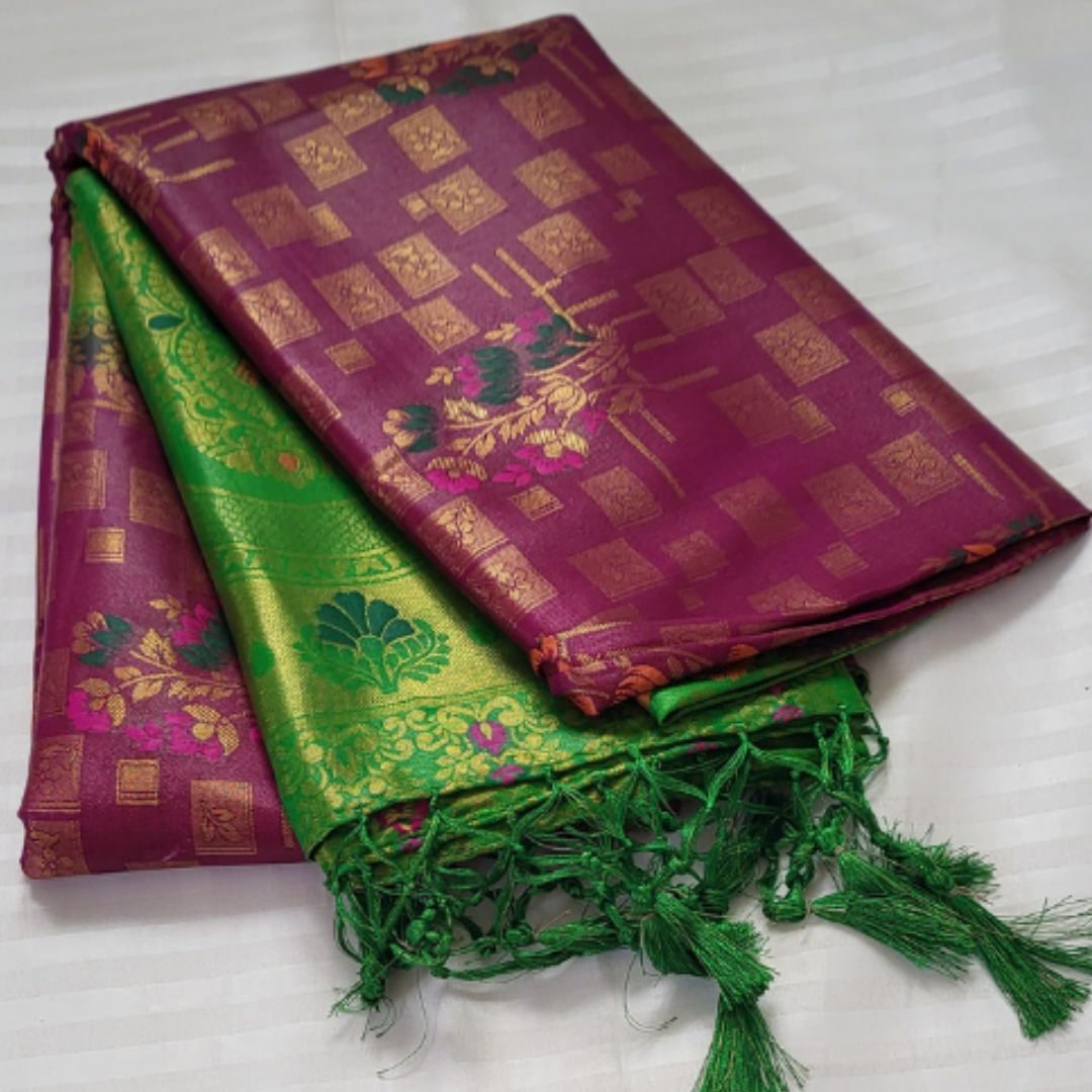 Banaras Warm Silk Floral - ES111