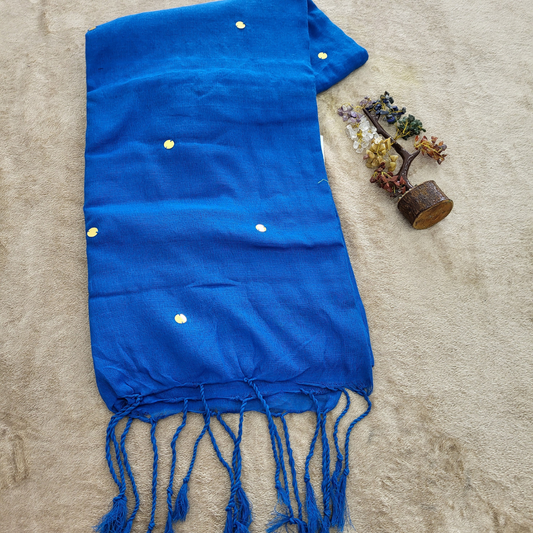 KHADI CHAMKI SKY BULE SAREE - ES401