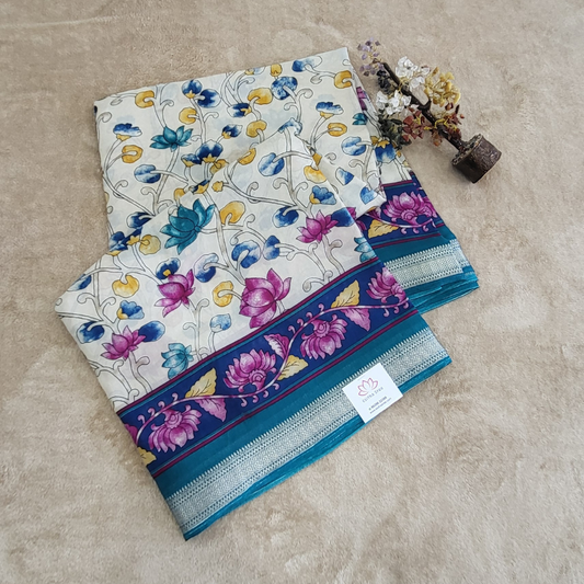 Peacock Blue Mangalagiri Cotton - ES340