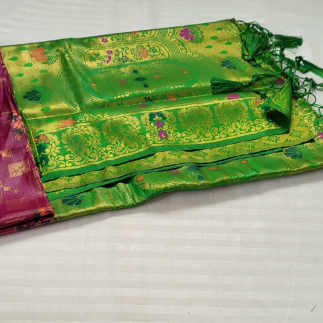 Banaras Warm Silk Floral - ES111