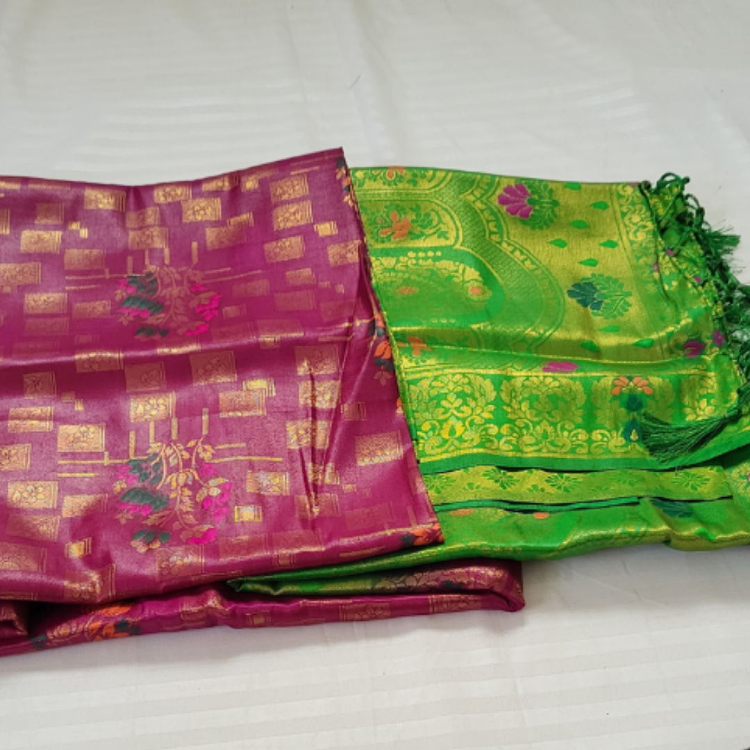 Banaras Warm Silk Floral - ES111