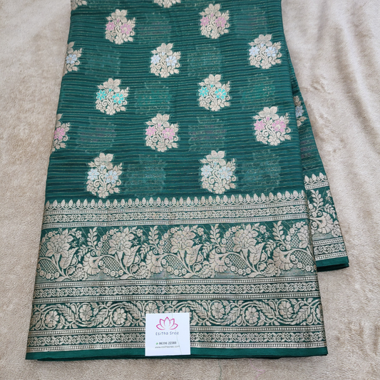 Bottle Green Banarasi - ES352
