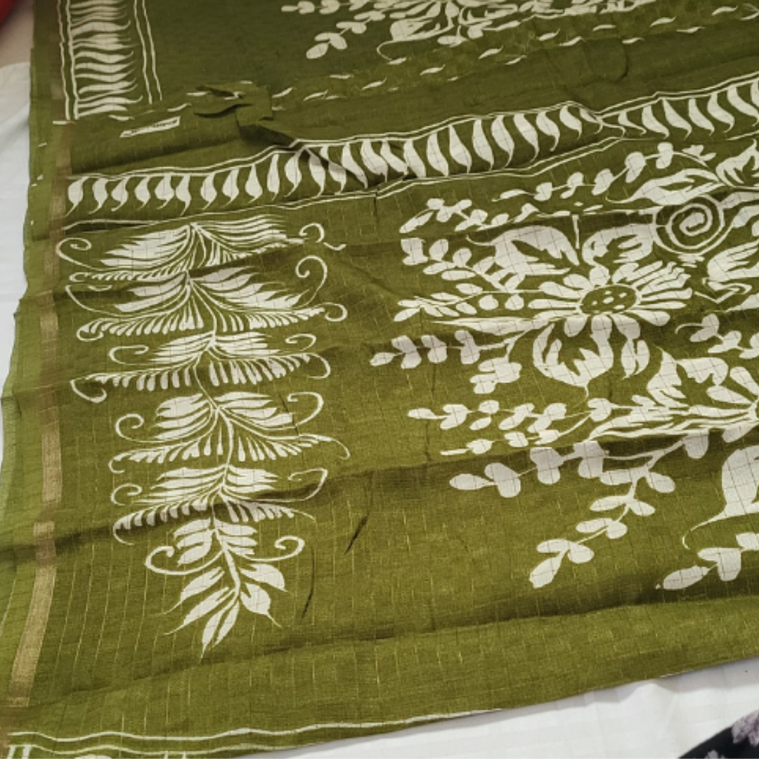 Linen Cotton Saree - ES158