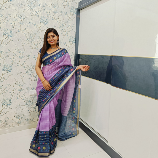 Fancy Saree Purple - ES198