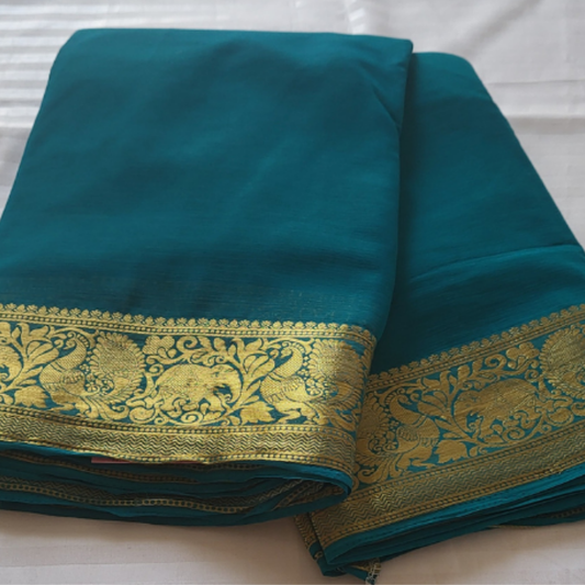 Banaras Georgette Saree Sky Blue - ES108