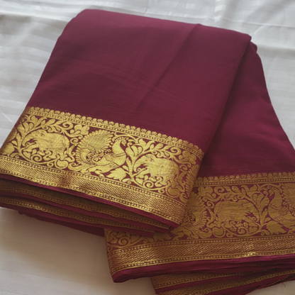 Banaras Georgette Saree Rani Pink - ES107