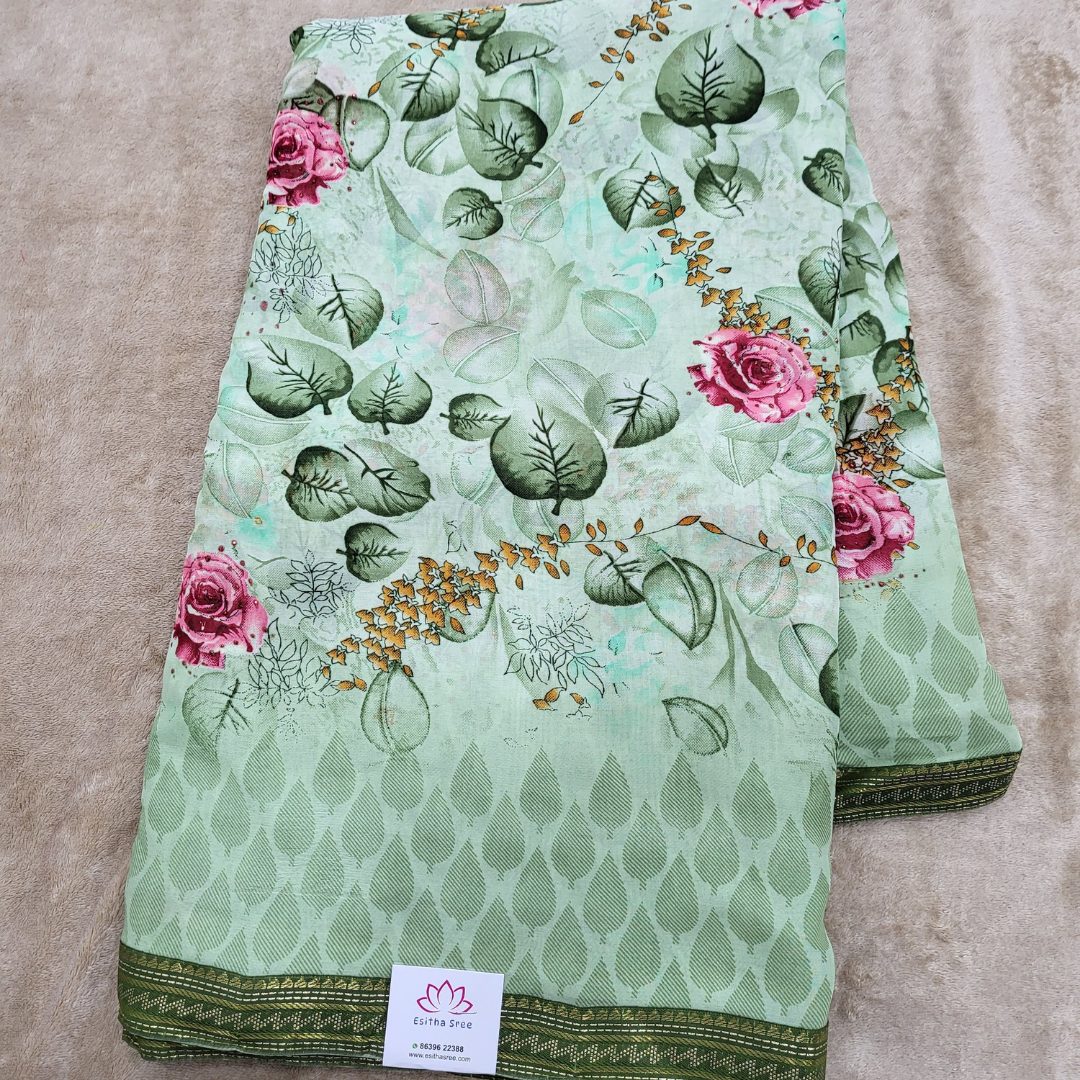 Pista Green Fancy Saree - ES355