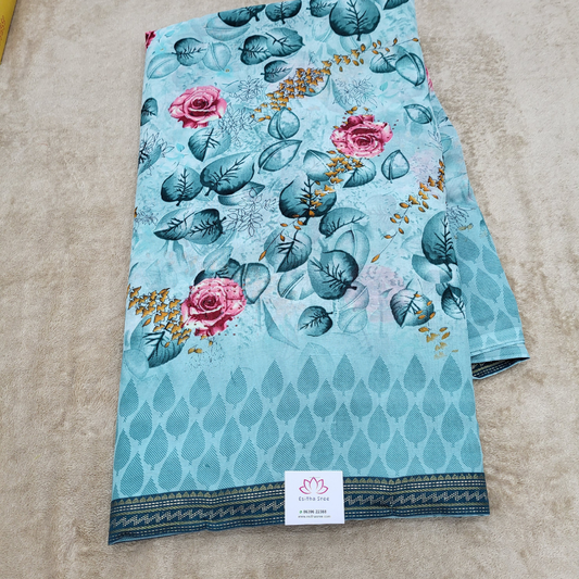 Sky Blue Fancy Saree - ES355