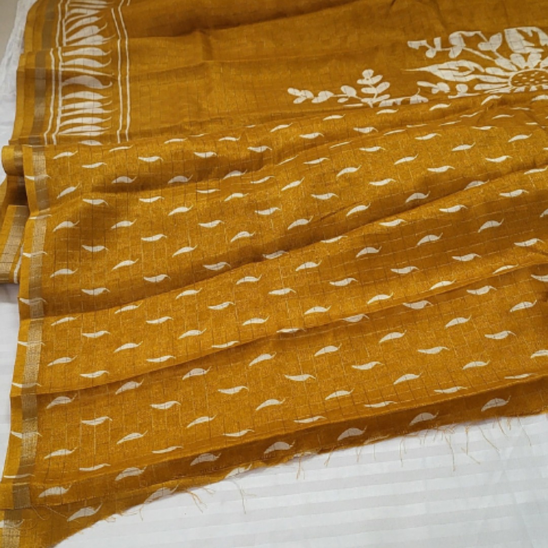 Linen Cotton Saree - ES158