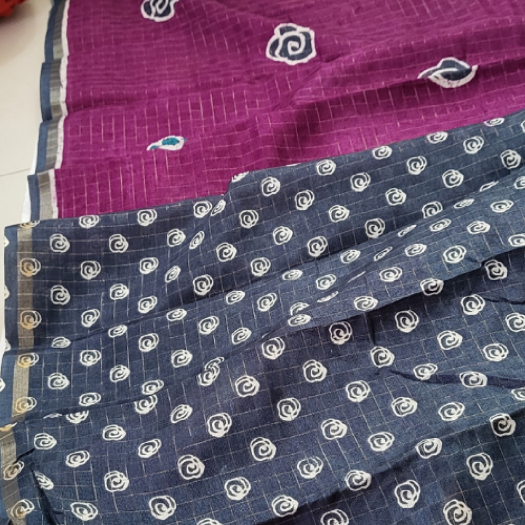 Linen Cotton Saree - ES158