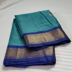 Soft Silk Kanchi Style  Blue Saree