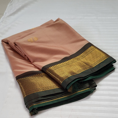 Soft Silk Kanchi Style Beige and Green Saree